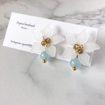 [SALE]   フラワービジューピアス ブルー¥500