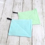 シンプルな小さなぞうきん　青．緑　2枚入り　