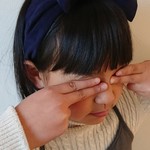 キッズリボンヘアバンド(ネイビーコーデュロイ)