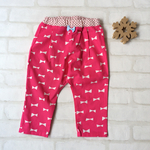 SALE[80]プチサルエルパンツ（リボン柄ピンク）