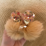 fur flower earring