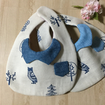 送料無料＊シャツみたいな刺繍のスタイ