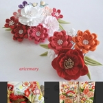 kurnnnk様オーダー作品 つまみ細工髪飾り