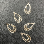 【10個】上下カン付き   透かしパーツ しずく  金具  (ゴールド)   