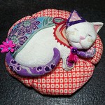 ★ちりめん細工★ 眠り猫