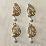 GOLD PEARL DESIGN CHARM PARTS