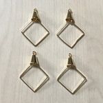 GOLD SQUARE BELL CAP CHARM PARTS