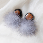 【noel.55b】【1点のみ】smallボタン×ミンクファーピアス・イヤリング