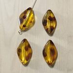 HONEY BROWN DOT OVAL BEADS