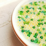 菜の花畑　チェコシードビーズ　約45cm分