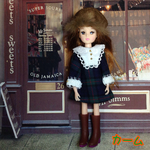 復刻版 初代 リカちゃん サイズ タータンチェックワンピース(グリーン)