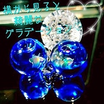 新商品✨液体ガラスドーム　グラデーション　ハート　ピアスorイヤリング　ブルー