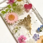 最終処分65%off＊可愛いfairy garden＊  限定1点＊iphone5/5s/SE用押し花ケース    スワロフスキーいっぱい♡スマホケース