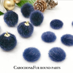 Cabochon&Far round parts 12pcs Navy