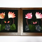 sumiren様専用  シクラメン  冬のちりめん押し絵