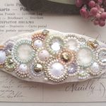 ビジューのキラキラバレッタ中・pastel color