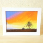 sale!!　油絵原画『夕焼け空』　額縁付き