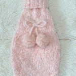 犬服 SSロング ふかふかポンポンピンク 送料込
