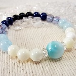 【Mさまのお品】♥大粒ラリマー♥ブルーグラデーションブレス♥Var.Ⅱ【恋愛運・お守り・女性性】＊パワーストーン i67 