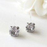 【再販☆】*498*スワロフスキーシンプルイヤリング（スモーキーモーヴ）