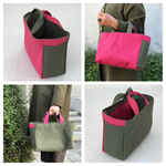 [kuu0803様専用]ピンクとカーキの８号帆布トート