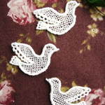 【SALE】送料無料♪オリジナルモチーフレース*小鳥*3枚セット