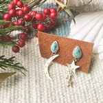 《brass&silver925》turquoise × crescent moon ❤︎（イヤリング変更不可）