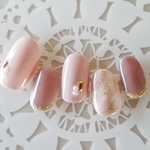 大人ピンク 上品マーブルネイル/ネイルチップ/結婚式/成人式/前撮り/ブライダル/付け爪/Ｊ114 