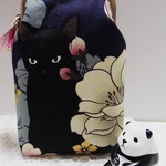 2.5寸黒猫さんのたばこ入れがま口♪