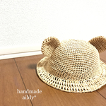 みな様オーダー品 クマ耳の麦わら帽子