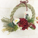 クリスマス価格24日まで　華やかダリアしめ縄