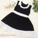 【ゆき様 オーダー品】 140cm/白と黒のモノクロワンピース