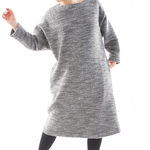 【wafu】ループヤーンブークレwool ドルマンスリーブ チュニックワンピース ドロップショルダー/杢グレー a8-38