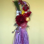 しめ縄飾り・赤ダリアと戌年・オーダー