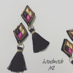 再販5♡ビーズ刺繍のさらさらタッセルショート♡ブラック