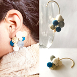 felt &  pearl イヤーフック ✳︎blue