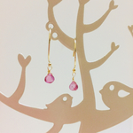 ピンクトパーズの一粒ピアス