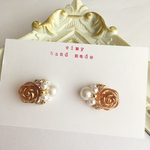 ボタンピアス(ブラウンローズ)♡送料込み