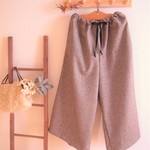 ラスト！RickRack　ワイドパンツ　ウール混　茶ツイード　F