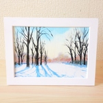 油絵原画『朝の陽ざし』　額縁付き