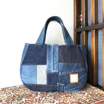 sowelu2015様専用ラウンドbag(デニムパッチ )m176