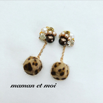 揺れる♡秋色♡豹柄×パールピアス(イヤリング)
