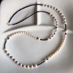 『ujiko7さま　オーダー品』パールとブラックスピネル　ロングネックレス