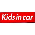 【カーステッカー】Kids in car 箱枠 赤