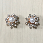 GOLD PEARL CRYSTAL FLOWER CABOCHONS PARTS