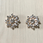 GOLD CRYSTAL RHINESTONE FLOWER CABOCHONS PARTS