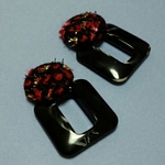 【sale】ツイードとスクエアのイヤリング