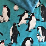 *ふわかる上質ボアブランケット*北欧ターコイズペンギン*発熱効果