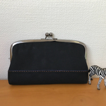 ふっくらマチ付き本革親子がま長財布（濃紺レザー）