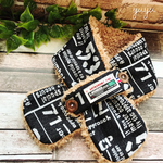 ふわもこあったかマフラー＊ブラック英字